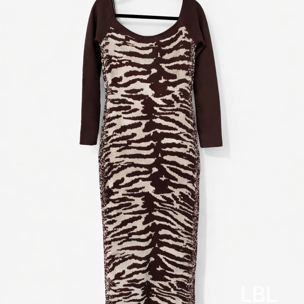 Brown Zebra Print Sweater Fashion Nova